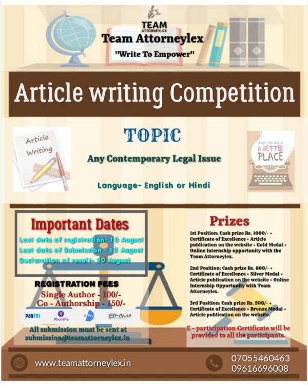 Article Writing Competition: Attorney Lex|LEXPEEPS.IN